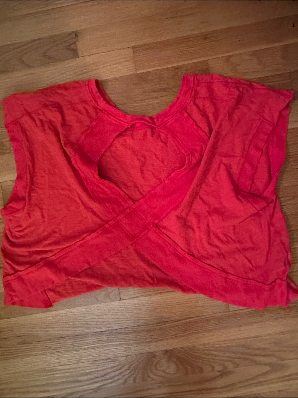 Red Women's Cross-Back Crop Top